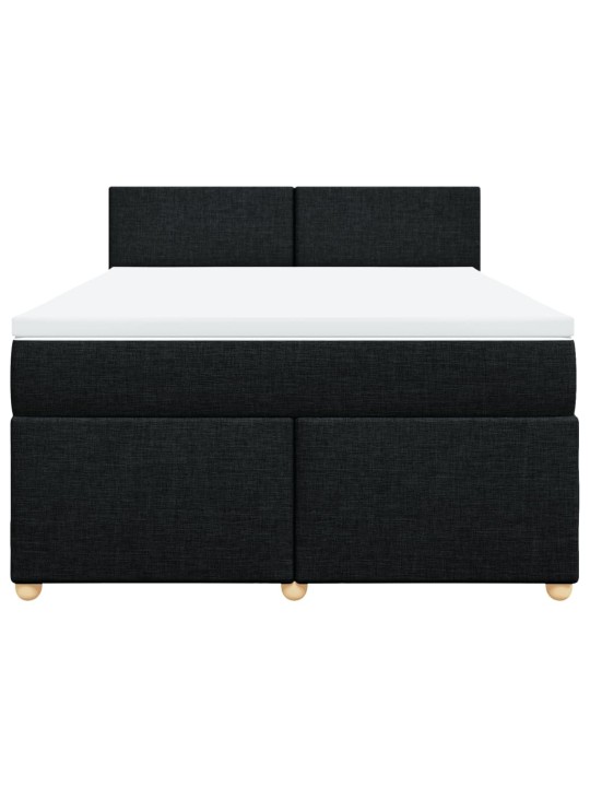 Box spring postel s matrací černá 140 x 190 cm textil