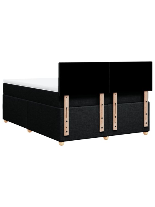 Box spring postel s matrací černá 140 x 190 cm textil
