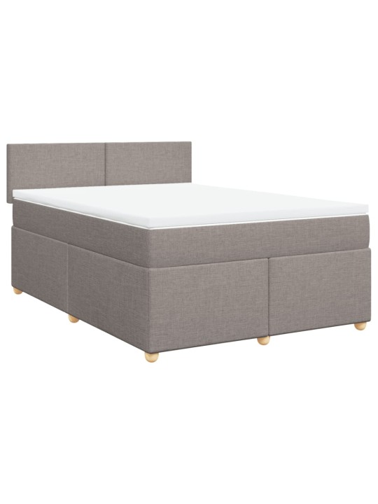 Box spring postel s matrací taupe 140x190 cm textil