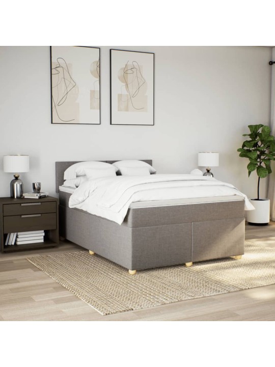 Box spring postel s matrací taupe 140x190 cm textil