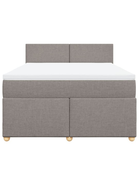 Box spring postel s matrací taupe 140x190 cm textil