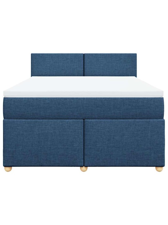 Box spring postel s matrací modrá 140x190 cm textil