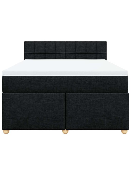 Box spring postel s matrací černá 140 x 190 cm textil