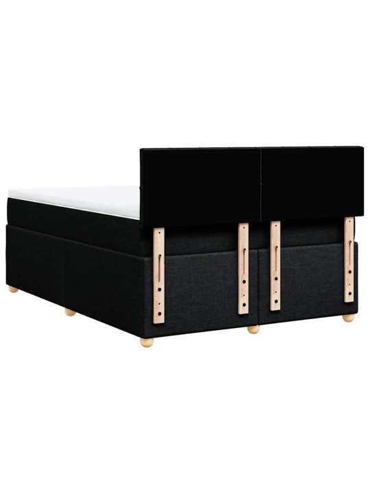 Box spring postel s matrací černá 140 x 190 cm textil