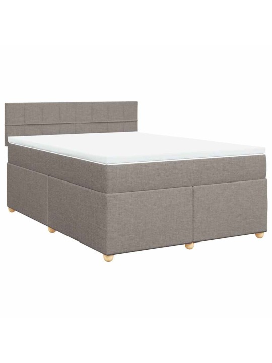 Box spring postel s matrací taupe 140x190 cm textil