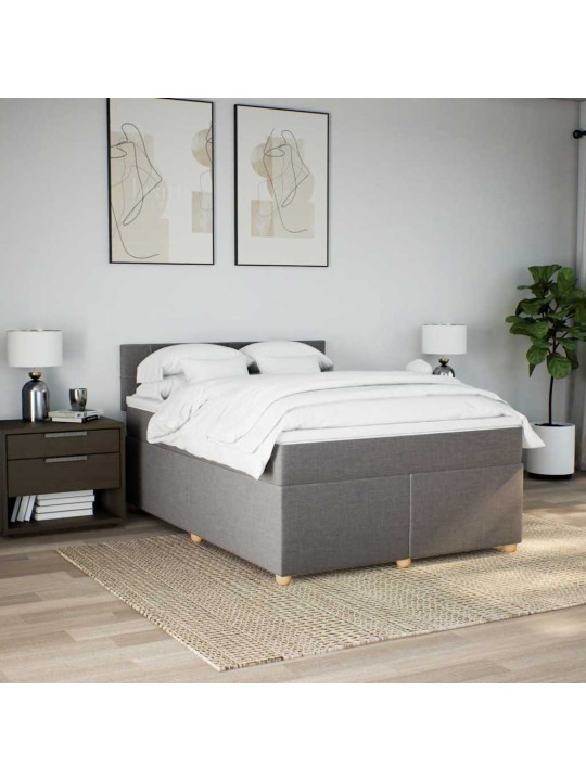 Box spring postel s matrací taupe 140x190 cm textil