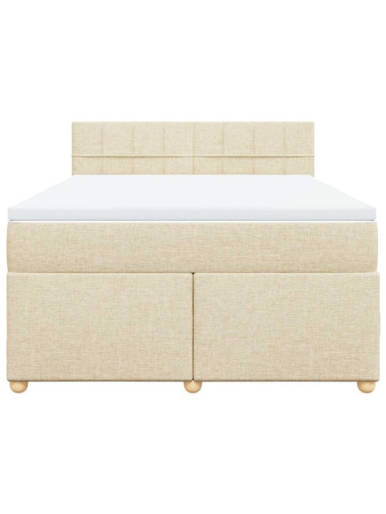 Box spring postel s matrací krémová 140x190 cm textil