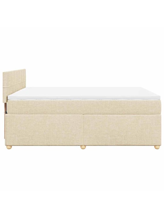 Box spring postel s matrací krémová 140x190 cm textil