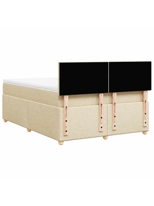 Box spring postel s matrací krémová 140x190 cm textil
