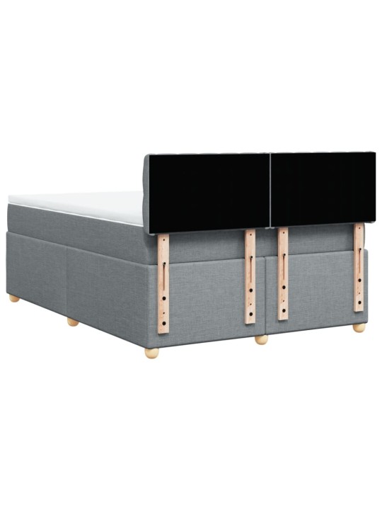 Box spring postel s matrací světle šedá 140 x 190 cm textil