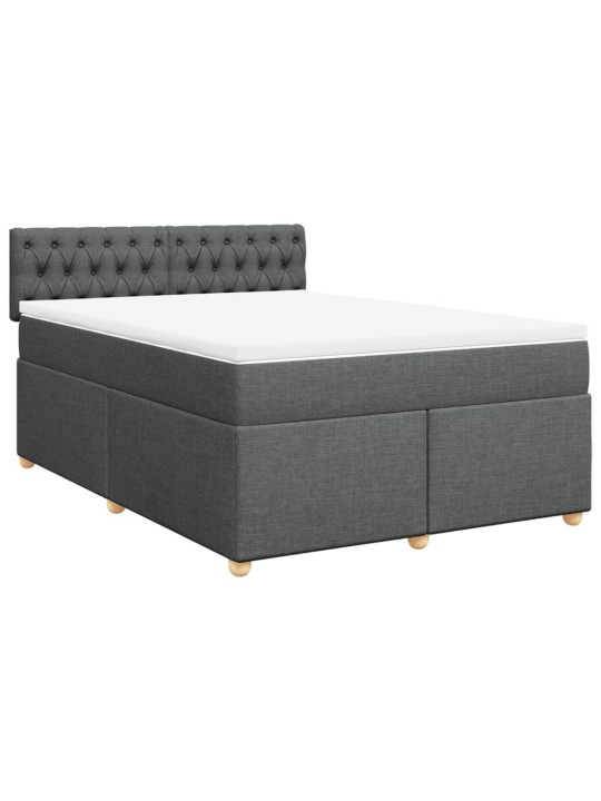 Box spring postel s matrací tmavě šedý 140 x 190 cm textil