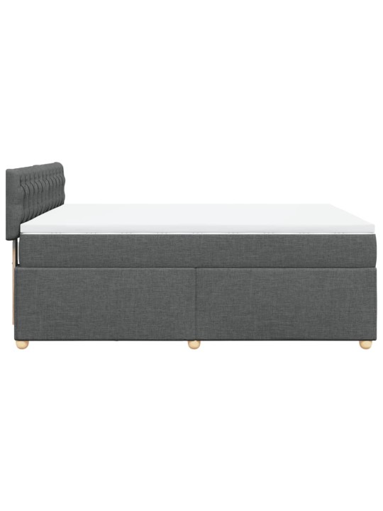 Box spring postel s matrací tmavě šedý 140 x 190 cm textil