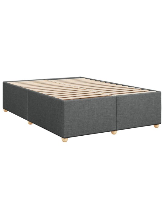 Box spring postel s matrací tmavě šedý 140 x 190 cm textil