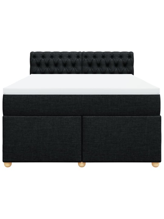Box spring postel s matrací černá 140 x 190 cm textil