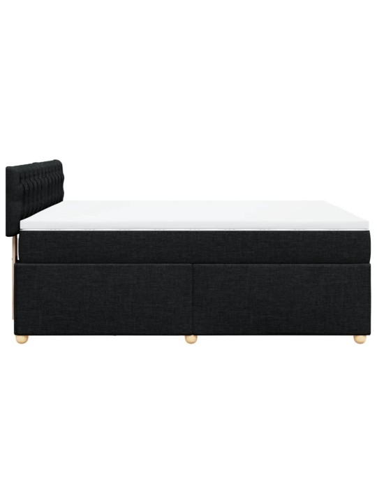 Box spring postel s matrací černá 140 x 190 cm textil