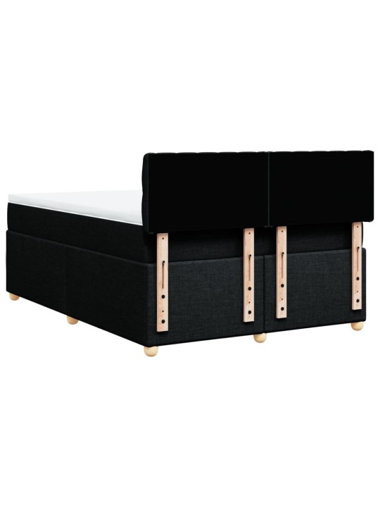 Box spring postel s matrací černá 140 x 190 cm textil