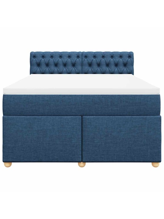 Box spring postel s matrací modrá 140x190 cm textil