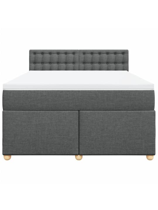 Box spring postel s matrací tmavě šedý 140 x 190 cm textil