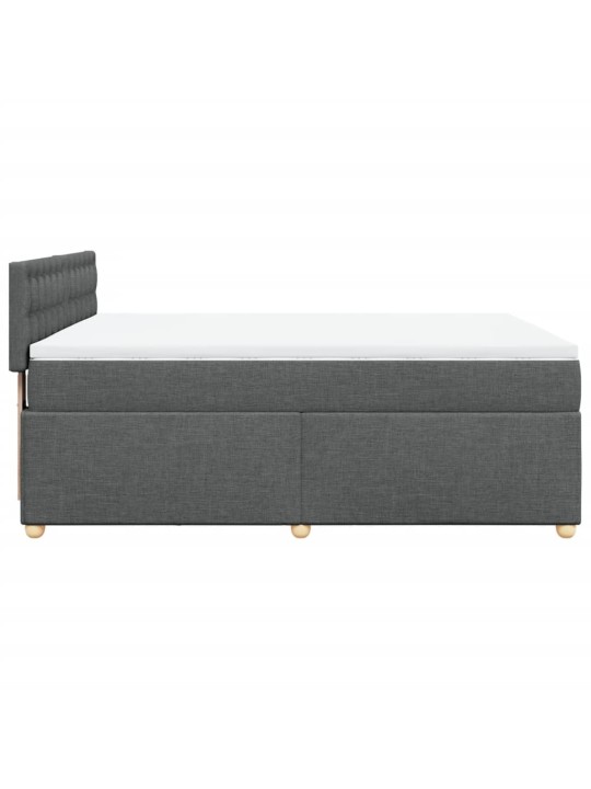 Box spring postel s matrací tmavě šedý 140 x 190 cm textil