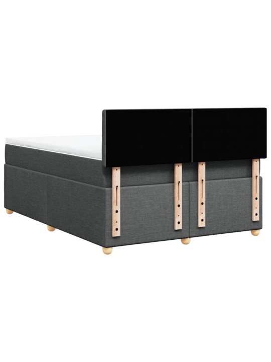 Box spring postel s matrací tmavě šedý 140 x 190 cm textil