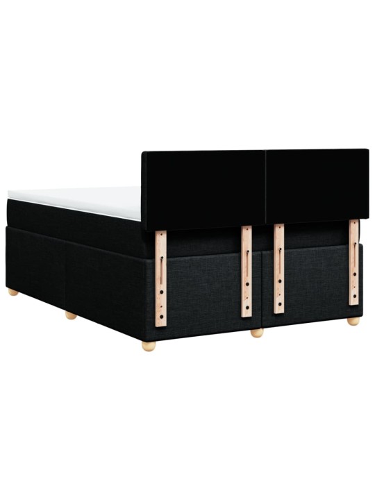 Box spring postel s matrací černá 140 x 190 cm textil