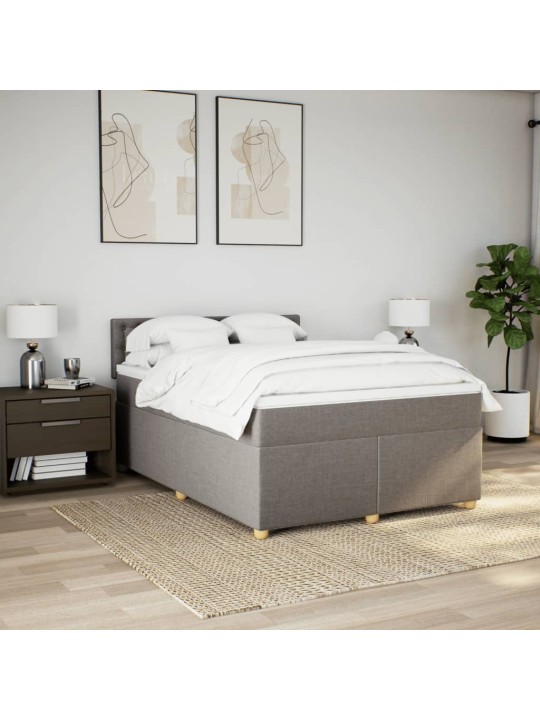 Box spring postel s matrací taupe 140x190 cm textil