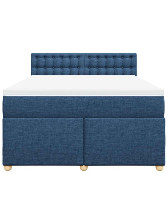 Box spring postel s matrací modrá 140x190 cm textil