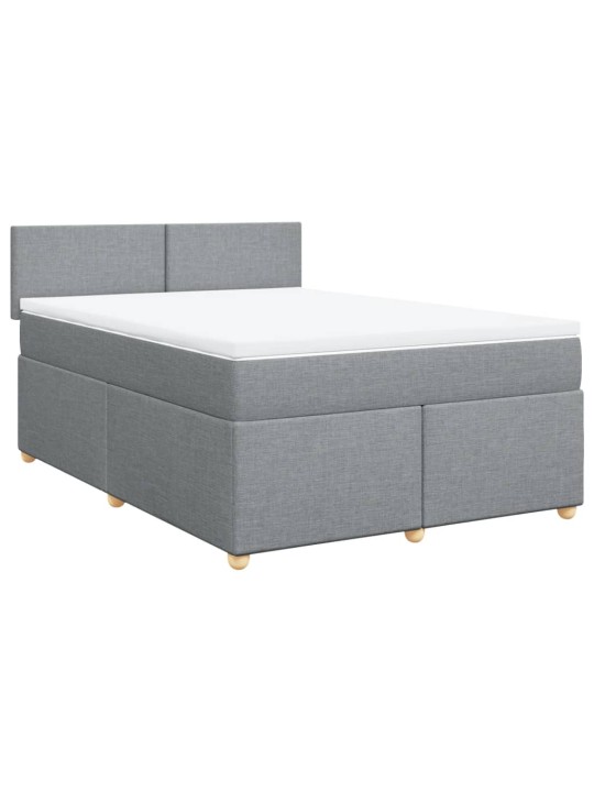 Box spring postel s matrací světle šedá 140 x 200 cm textil