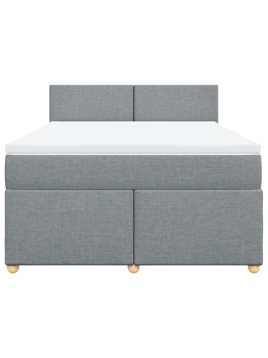 Box spring postel s matrací světle šedá 140 x 200 cm textil