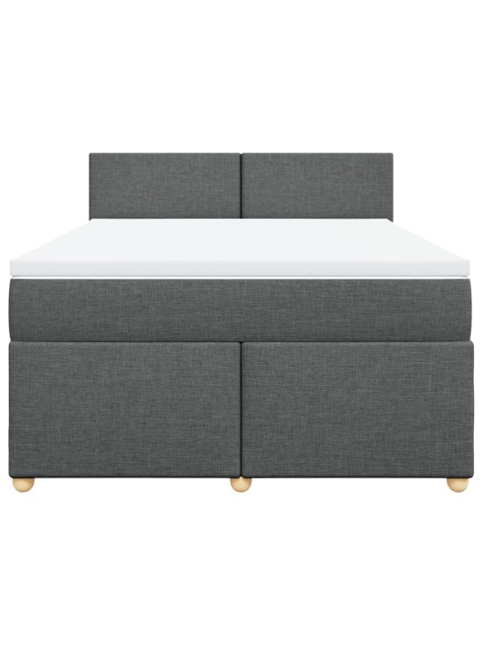 Box spring postel s matrací tmavě šedá 140x200 cm textil