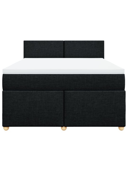 Box spring postel s matrací černá 140x200 cm textil