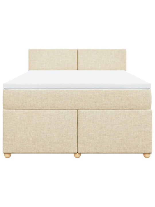 Box spring postel s matrací krémová 140x200 cm textil