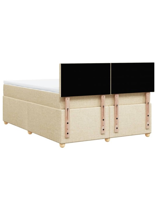 Box spring postel s matrací krémová 140x200 cm textil