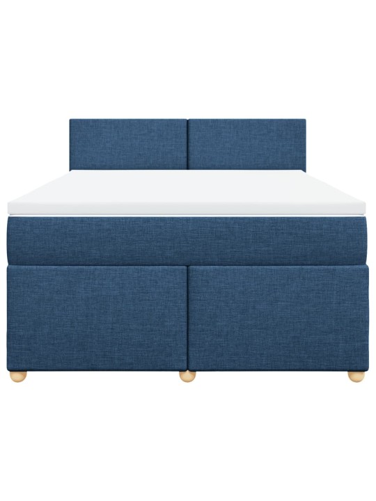Box spring postel s matrací modrá 140x200 cm textil