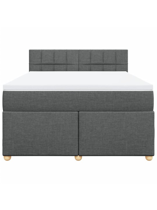Box spring postel s matrací tmavě šedá 140x200 cm textil