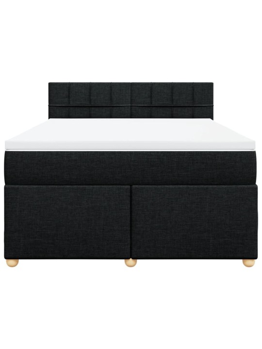 Box spring postel s matrací černá 140x200 cm textil