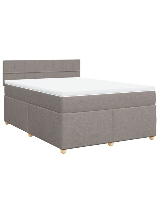 Box spring postel s matrací taupe 140x200 cm textil