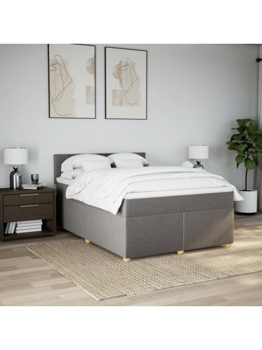 Box spring postel s matrací taupe 140x200 cm textil