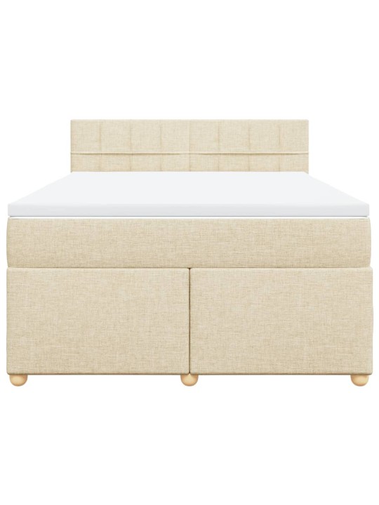 Box spring postel s matrací krémová 140x200 cm textil