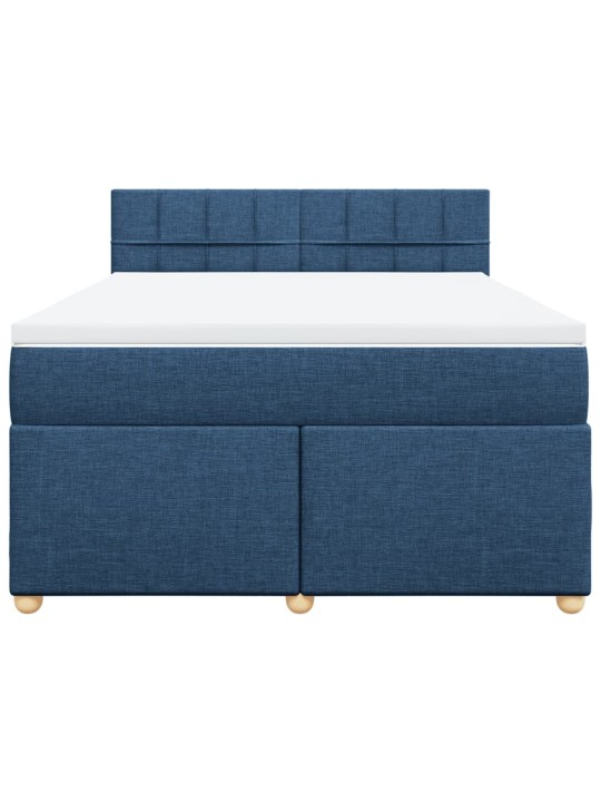 Box spring postel s matrací modrá 140x200 cm textil