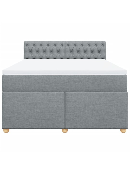 Box spring postel s matrací světle šedá 140 x 200 cm textil