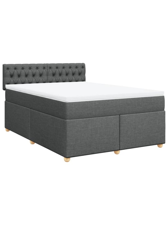 Box spring postel s matrací tmavě šedá 140x200 cm textil