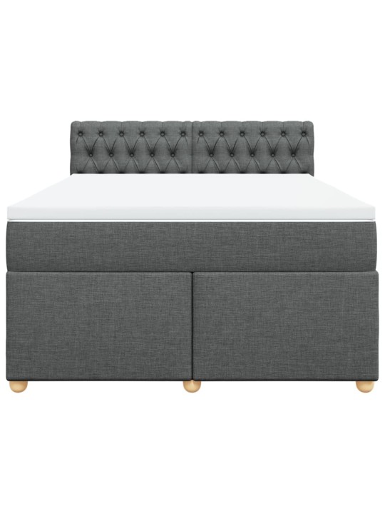 Box spring postel s matrací tmavě šedá 140x200 cm textil