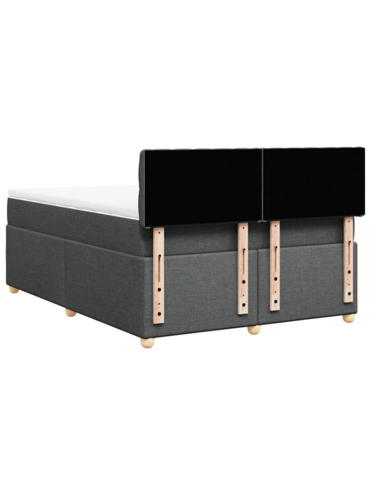 Box spring postel s matrací tmavě šedá 140x200 cm textil