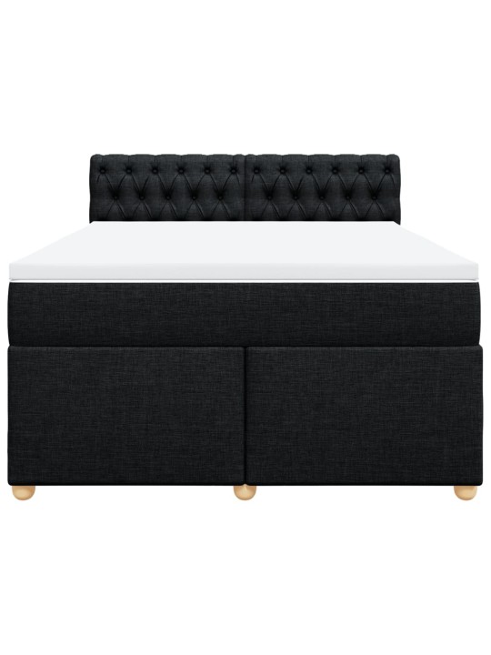 Box spring postel s matrací černá 140x200 cm textil