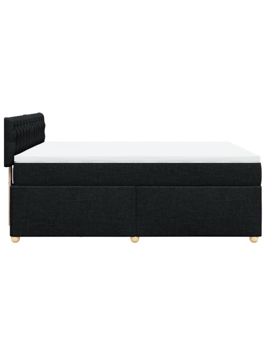 Box spring postel s matrací černá 140x200 cm textil