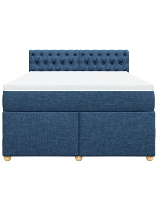 Box spring postel s matrací modrá 140x200 cm textil