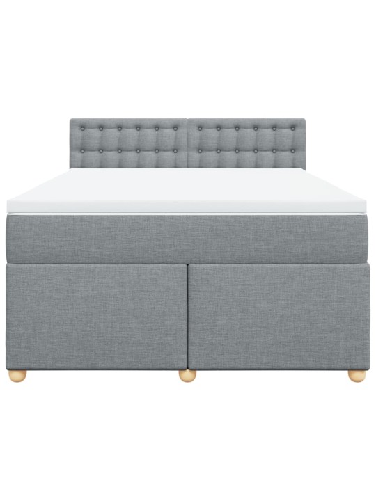 Box spring postel s matrací světle šedá 140 x 200 cm textil