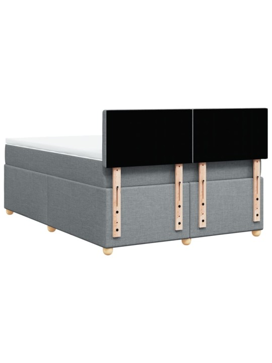 Box spring postel s matrací světle šedá 140 x 200 cm textil