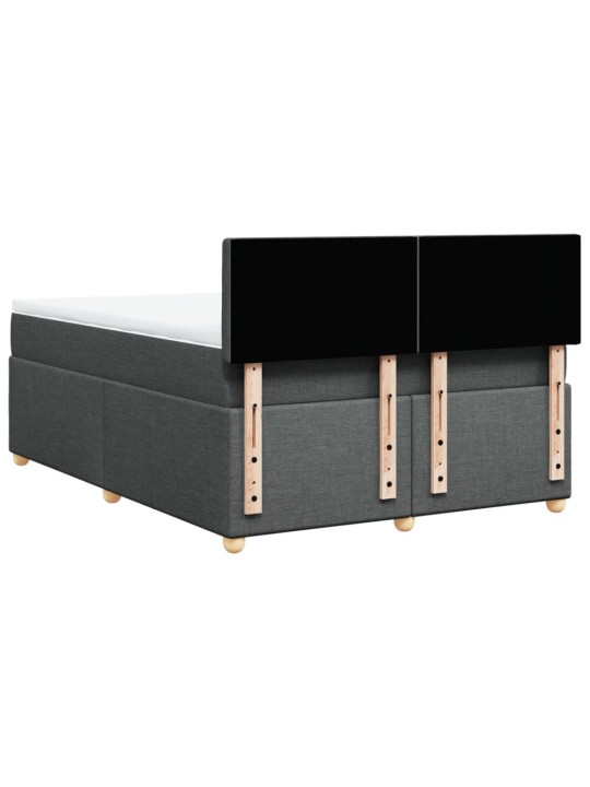 Box spring postel s matrací tmavě šedá 140x200 cm textil